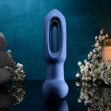 Evolved THE FLAPPER - Blue 14 cm USB Rechargeable Vibrating and Flapping Butt Plug with Remote - Anal Toys