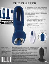 Evolved THE FLAPPER - Blue 14 cm USB Rechargeable Vibrating and Flapping Butt Plug with Remote - Anal Toys