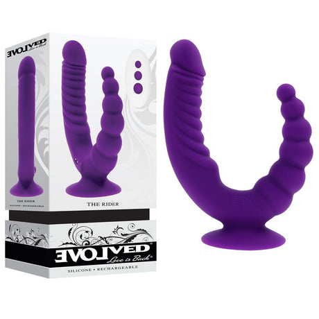 Evolved THE RIDER - Purple USB Rechargeable Double Ended Vibrator with Wireless Remote - Naughty by Nature Adult Store