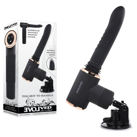 Evolved TOO HOT TO HANDLE - Black USB Rechargeable Thrusting Vibe with Stand - VIBRATORS