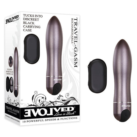 Evolved Travel - Gasm - Gray 9 cm USB Rechargeable Bullet with Travel Case - BULLETS & EGGS