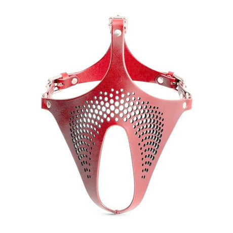 Ex Machina Genuine Leather Mask Red - Adult Toys