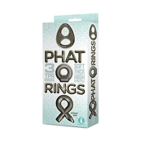 The 9's Phat Rings - Smoke Cock Rings - Set of 3 - Naughty by Nature Adult Store