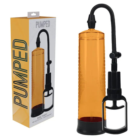 PUMPED Basic Pump 2 - Orange - Orange Penis Pump - Naughty by Nature Adult Store