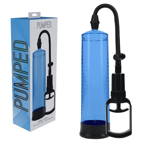 PUMPED Basic Pump 2 - Blue - Blue Penis Pump - Naughty by Nature Adult Store