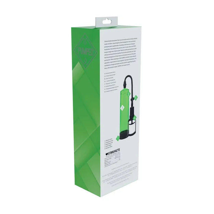 PUMPED Basic Pump 2 - Green - Green Penis Pump - Naughty by Nature Adult Store