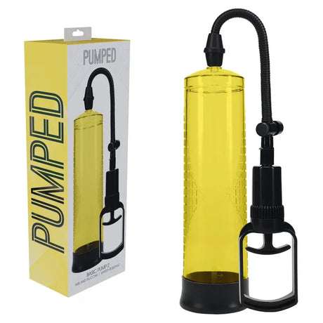 PUMPED Basic Pump 2 - Yellow - Yellow Penis Pump - Naughty by Nature Adult Store