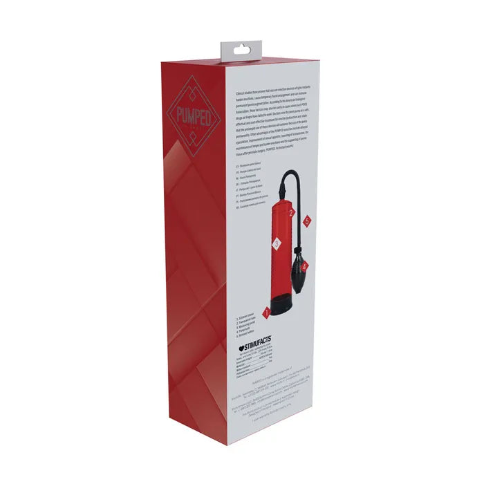 PUMPED Basic Pump 1 - Red - Red Penis Pump - Naughty by Nature Adult Store