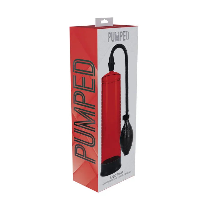 PUMPED Basic Pump 1 - Red - Red Penis Pump - Naughty by Nature Adult Store