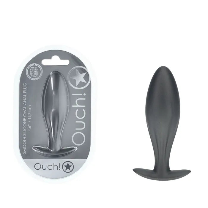 OUCH! Oval Anal Plug - Gun Metal - Naughty by Nature Adult Store