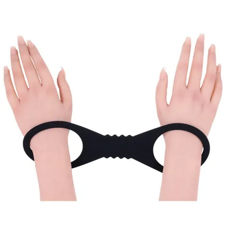 Sex And Mischief Shadow Large Silicone Cuffs Black Restraints
