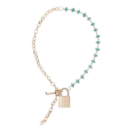 Sex and Mischief Indica Crystal Day Collar Gold Emerald Lockable Collar