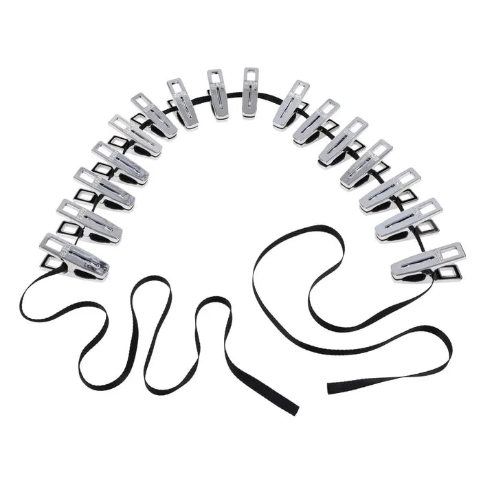 EDGE Body Zipper Clothespins Chrome Finish Set Of 16