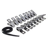 EDGE Body Zipper Clothespins Chrome Finish Set Of 16