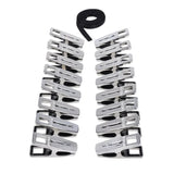 EDGE Body Zipper Clothespins Chrome Finish Set Of 16