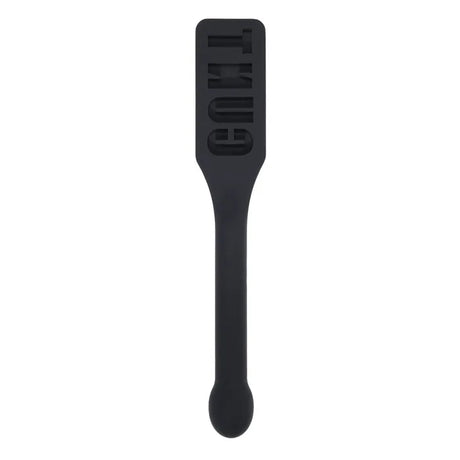 Edge Cunt Silicone Paddle Black With Insertable Handle