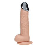 Metal Head Dildo Flesh 8 Inch Vibrating With Wireless Remote