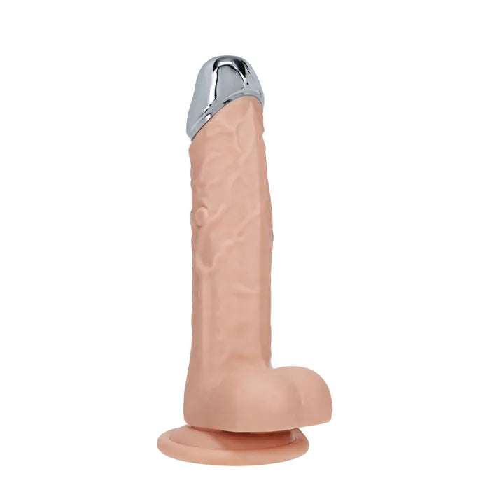 RealRock Metal Head 7 Inch Flesh Dildo Vibrating With Remote