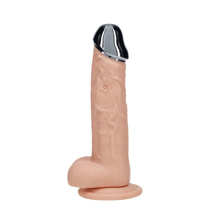 RealRock Metal Head 7 Inch Flesh Dildo Vibrating With Remote