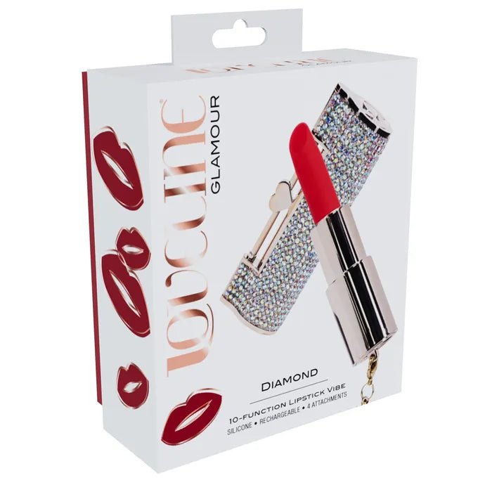 Loveline Diamond Red Lipstick Vibrator USB Rechargeable 8.3cm