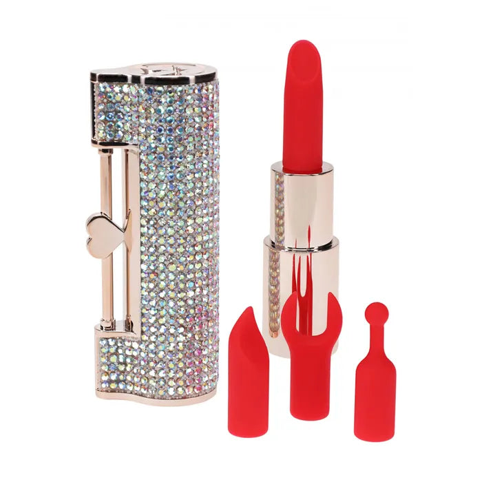 Loveline Diamond Red Lipstick Vibrator USB Rechargeable 8.3cm