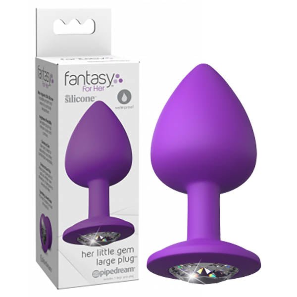 Fantasy For Her Little Gem Large Plug - Purple 9.6 cm Butt Plug with Jewel Base - Anal Toys