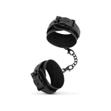 Faux Leather Handcuffs Black - Adult Toys