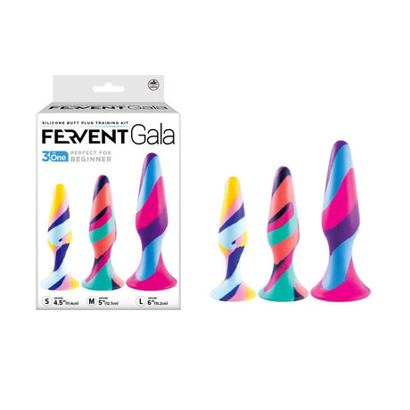 Fervent Gala Anal Training Kit - Multicoloured Butt Plugs - Set of 3 Sizes - ANAL TOYS