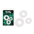 Firefly - 3pc Bubble Rings - White - Glow in Dark Cock Rings - Set of 3 Sizes - COCK RINGS