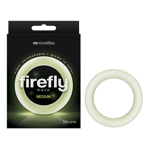 Firefly Halo - Glow In Dark Clear Medium 55 mm Cock Ring - COCK RINGS