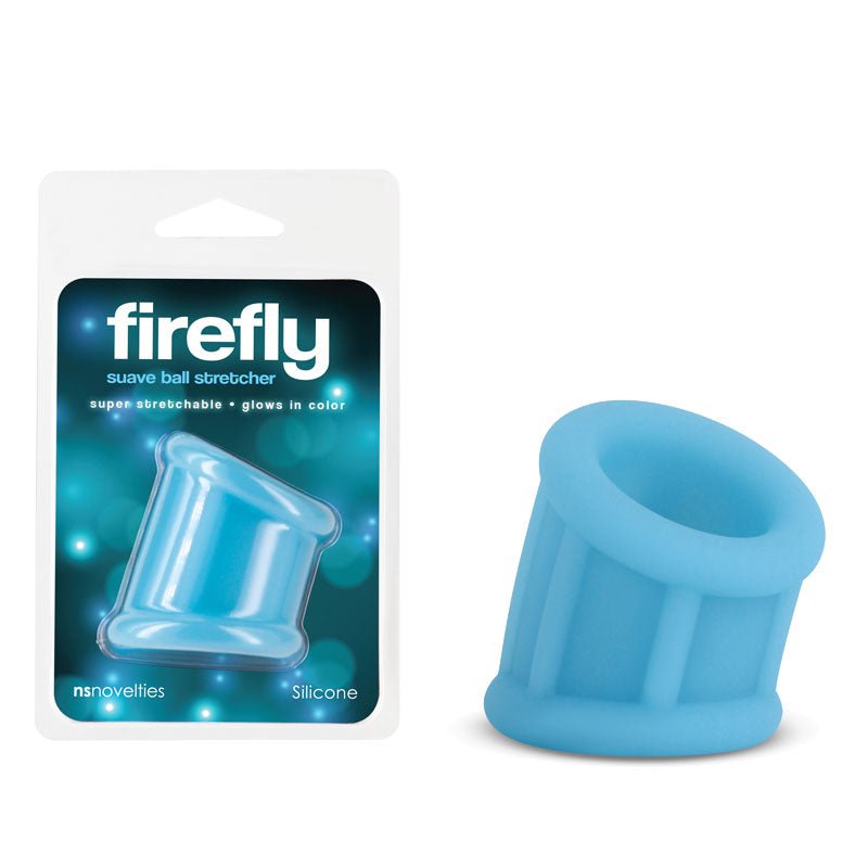 Firefly - Suave Ball Stretcher - Blue - Glow in Dark Blue Ball Stretcher - COCK RINGS