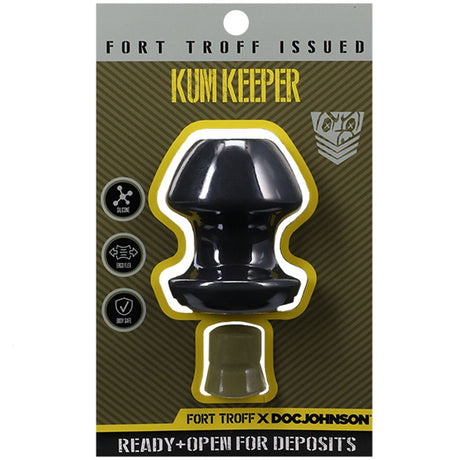 Fort Troff - Kum Keeper - Medium - Black Medium Hollow Butt Plug with Removeable Stopper - ANAL TOYS