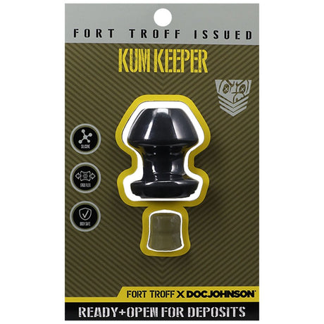 Fort Troff - Kum Keeper - Small - Black Small Hollow Butt Plug with Removeable Stopper - ANAL TOYS