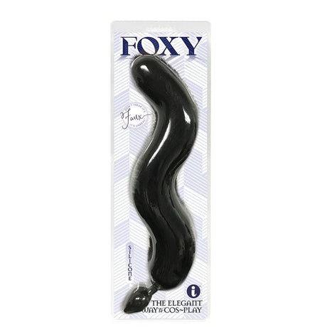 Foxy Fox Tail Silicone Butt Plug - Black - 46 cm Tail - Anal Toys