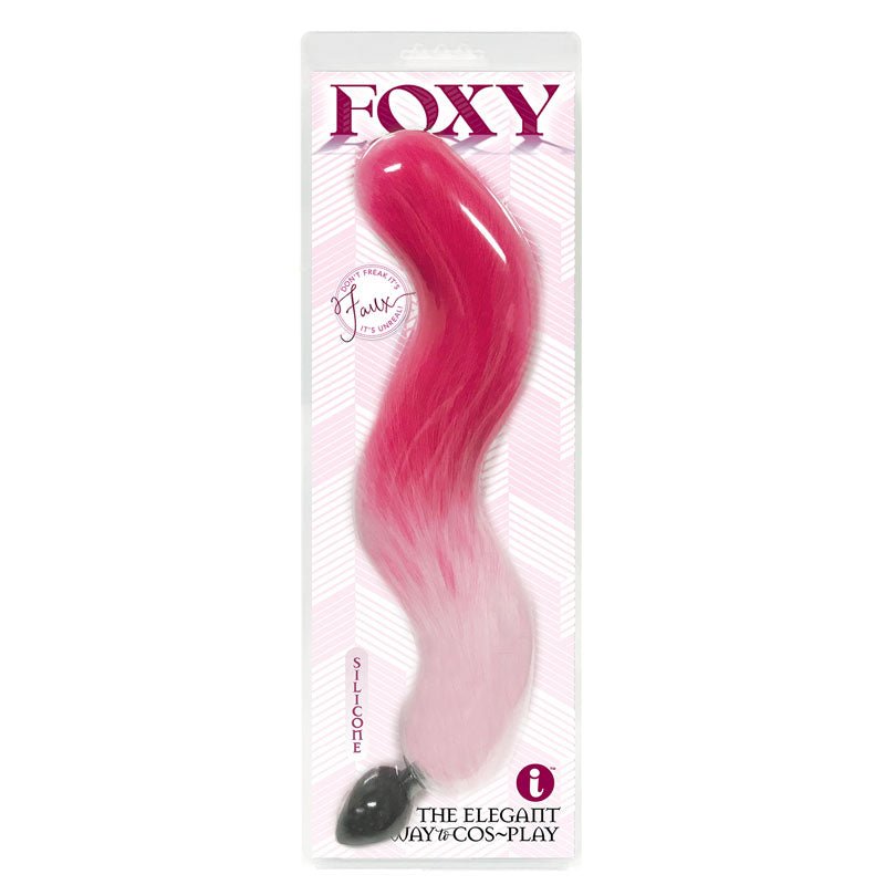 Foxy Fox Tail Silicone Butt Plug - Pink Gradient - 46 cm Tail - Anal Toys