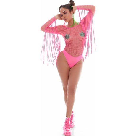 Fringe Benefits Set Hot Pink with Pot Pasties - Lingerie
