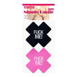 FUCK ME Cross Pattern Nipple Pasties Twin Pk - Adult Toys
