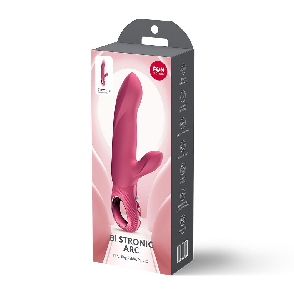 Fun Factory Bi Stronic Arc Thrusting Vibrator – Raspberry G - Spot Toy - VIBRATORS - PREMIUM