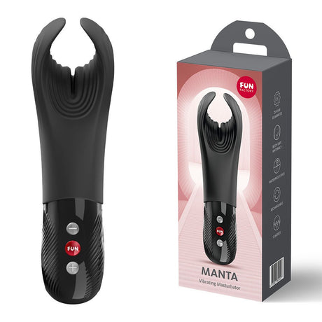 Fun Factory Manta Unisex Vibrator – USB - C Rechargeable – Black - VIBRATORS - PREMIUM