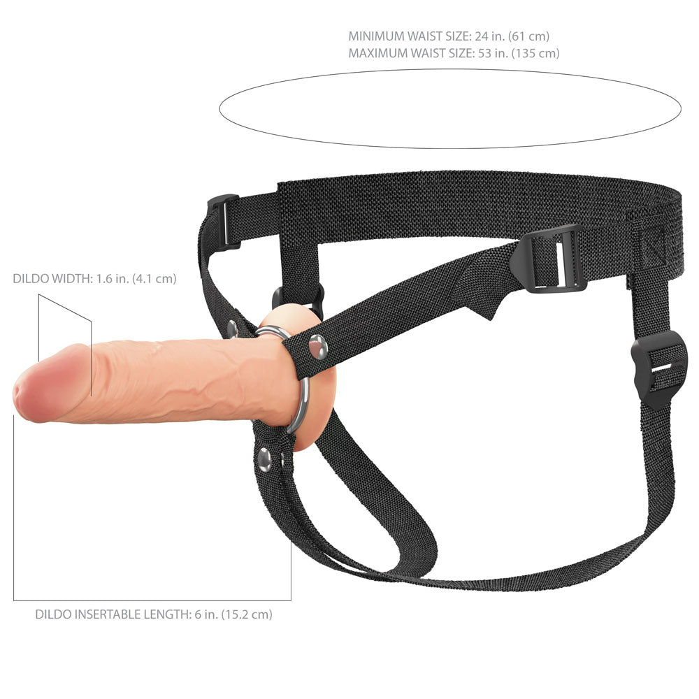 FX Elite 6'' Silicone Hollow Strap - On - Flesh 15.2 cm - STRAP - ONS