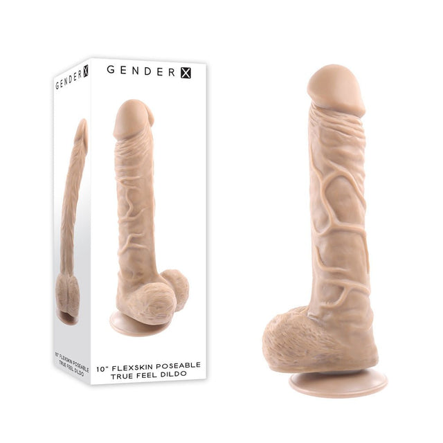 Gender X 10'' FLEXSKIN POSEABLE TRUE FEEL - Light - Flesh 29.2 cm Poseable Dong - DONGS