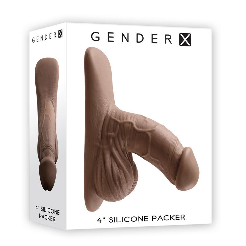 Gender X 4'' SILICONE PACKER DARK - Brown 10 cm Packer - GENDER EXPRESSION