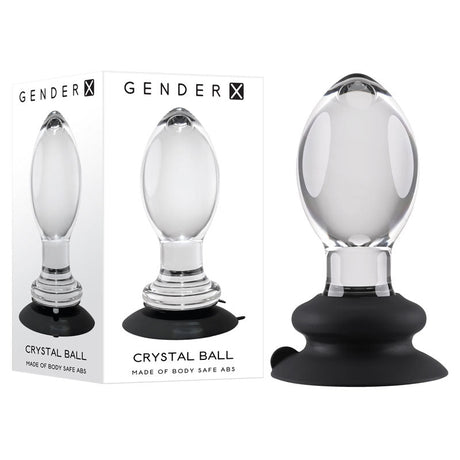 Gender X Crystal Ball - Clear Glass 13.6 cm Butt Plug with Suction Base - Anal Toys