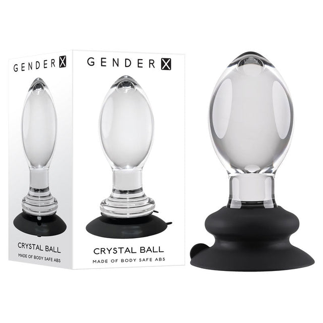 Gender X Crystal Ball - Clear Glass 13.6 cm Butt Plug with Suction Base - Anal Toys