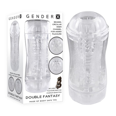 Gender X DOUBLE FANTASY - Clear Double Ended Stroker - MASTURBATORS