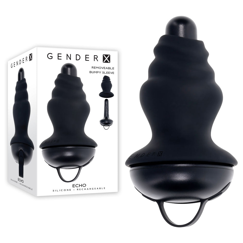 Gender X ECHO - Black 15.3 cm USB Rechargeable Butt Plug - ANAL TOYS