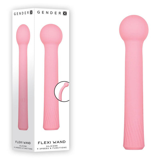 Gender X FLEXI WAND - Pink 16.6 cm USB Rechargeable Vibrator - VIBRATORS