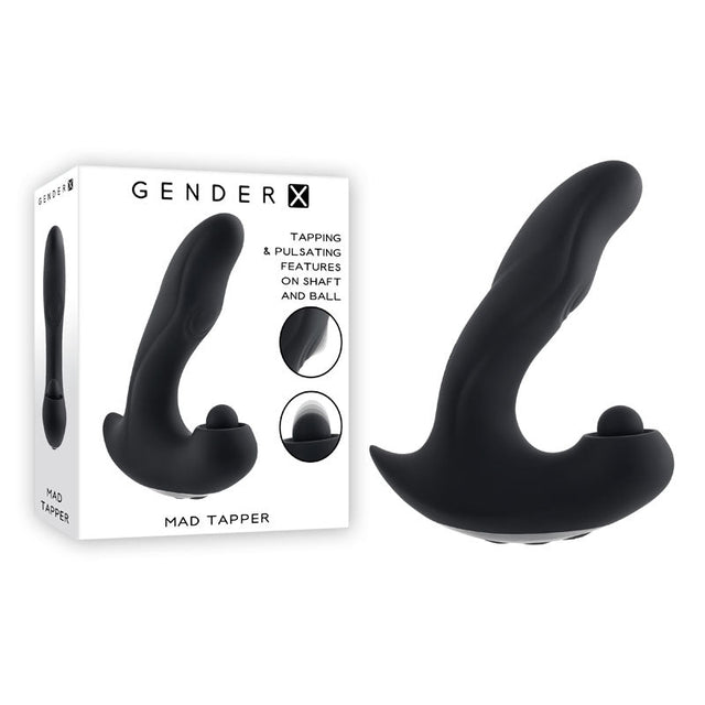 Gender X MAD TAPPER - Black USB Rechargeable Double Tapping Vibrating Massager - Anal Toys