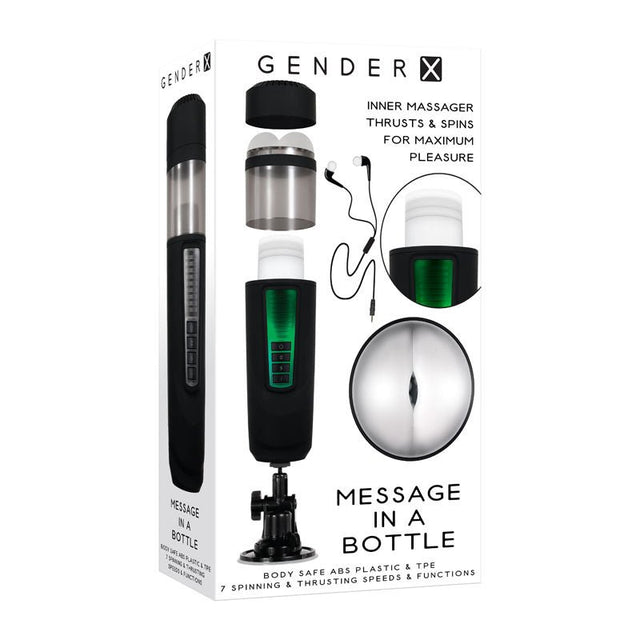 Gender X MESSAGE IN A BOTTLE - USB Rechargeable Thrusting & Spinning Masturbator - MASTURBATORS