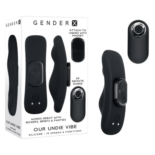 Gender X OUR UNDIE VIBE - Black USB Rechargeable Panty Vibe - STIMULATORS